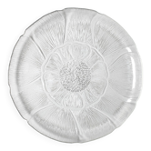 Grand plat Fleur, assiette décorative vintage en verre transparent / Arcoroc / France