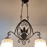 Très grand lustre art déco, luminaire ancien
