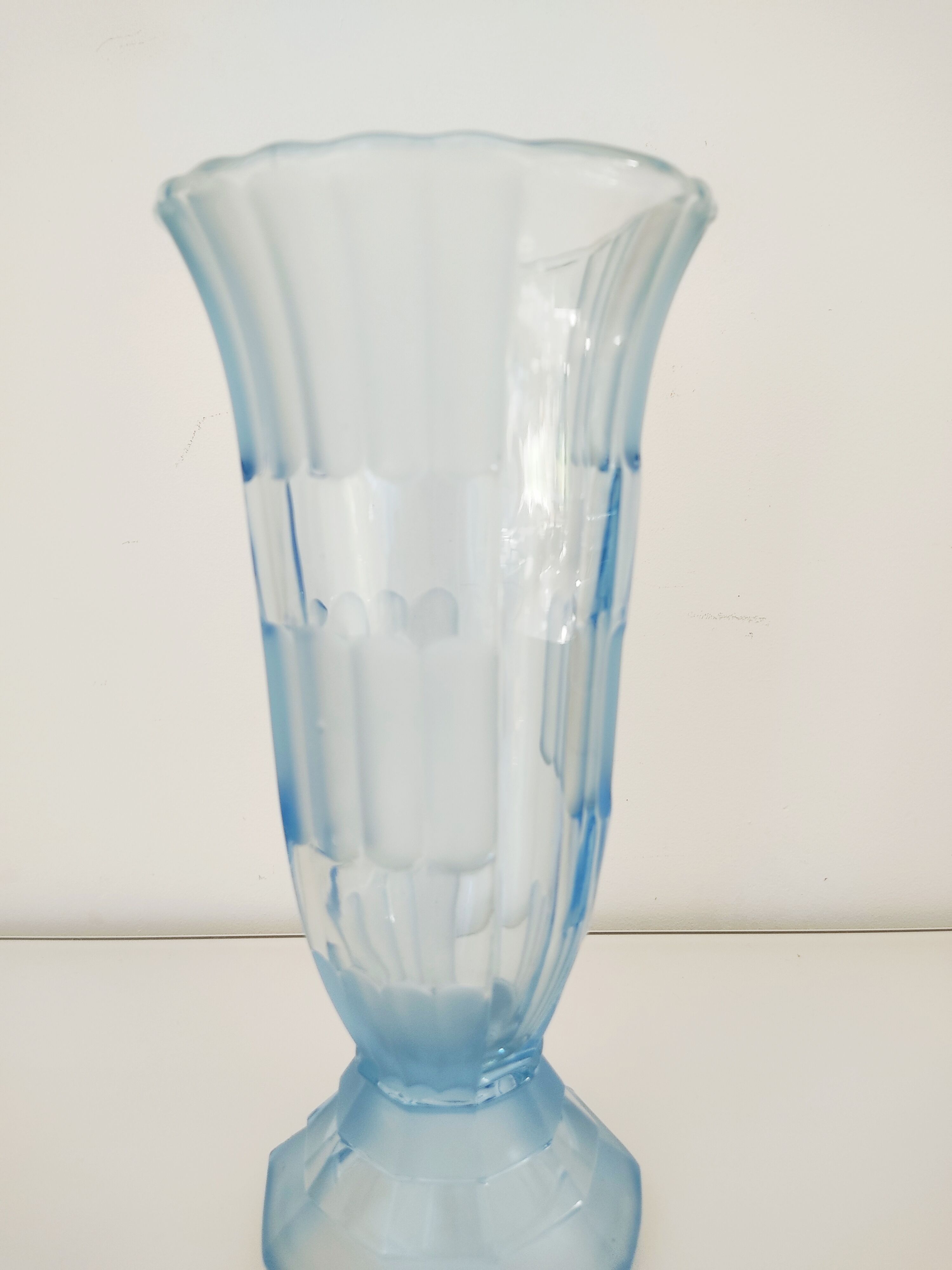 Art Deco vase blue glass