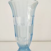 Vase art déco verre bleuté
