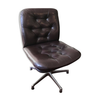 Armchair swivel leather Vaghi - 1964