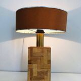 Straw marquetry lamp