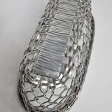 Vintage bread basket in braided metal, 34 cm