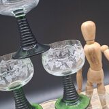 Set of 6 chiseled Roemer wine glasses