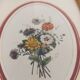 Framed antique botanical engraving with gilded wall frame