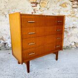 Vintage Scandinavian style oak chest of drawers circa 70's