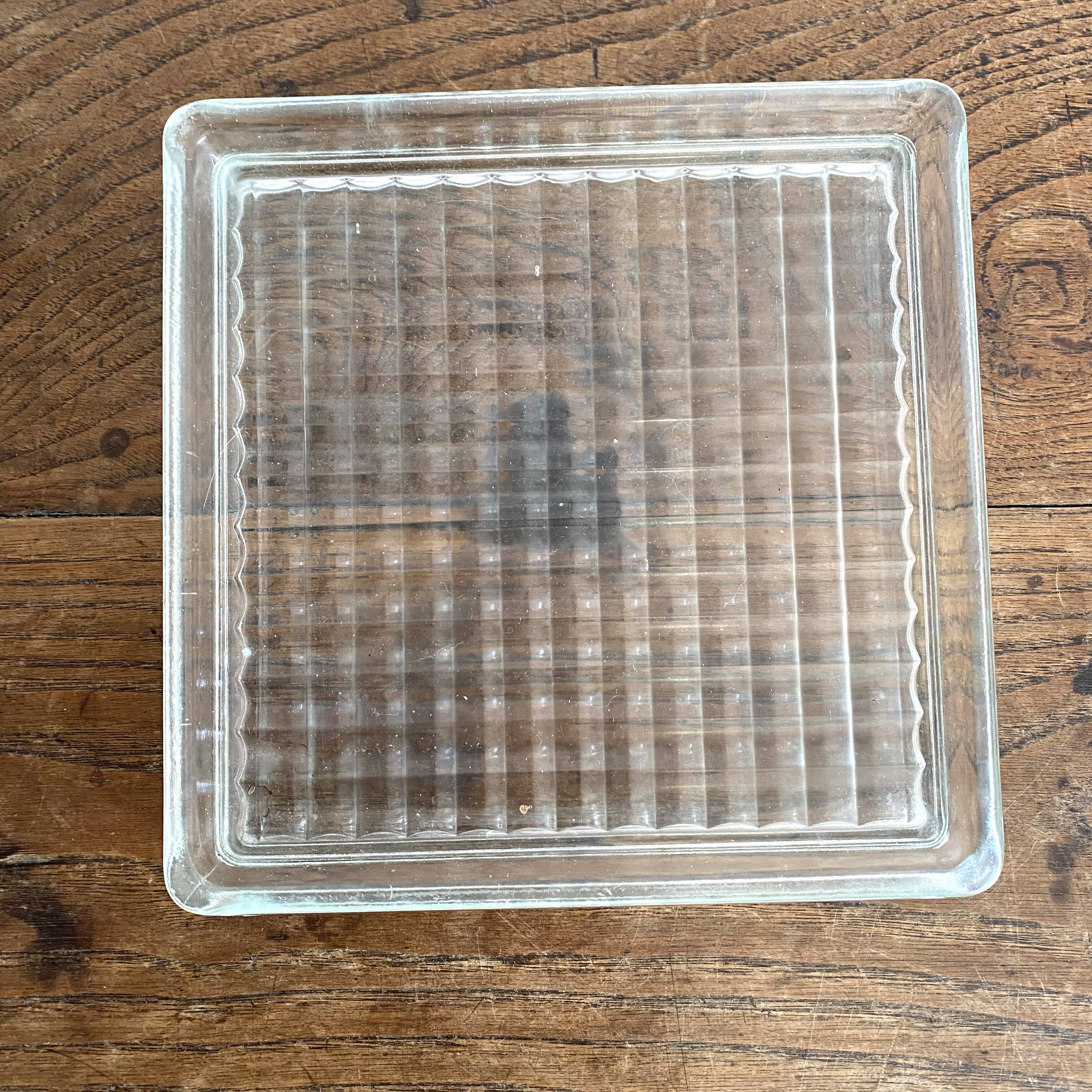 Vintage square glass pocket empty