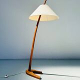 Vintage teak Dornstab floor lamp by J.T. Kalmar & A. Pöll, Austria, 1947
