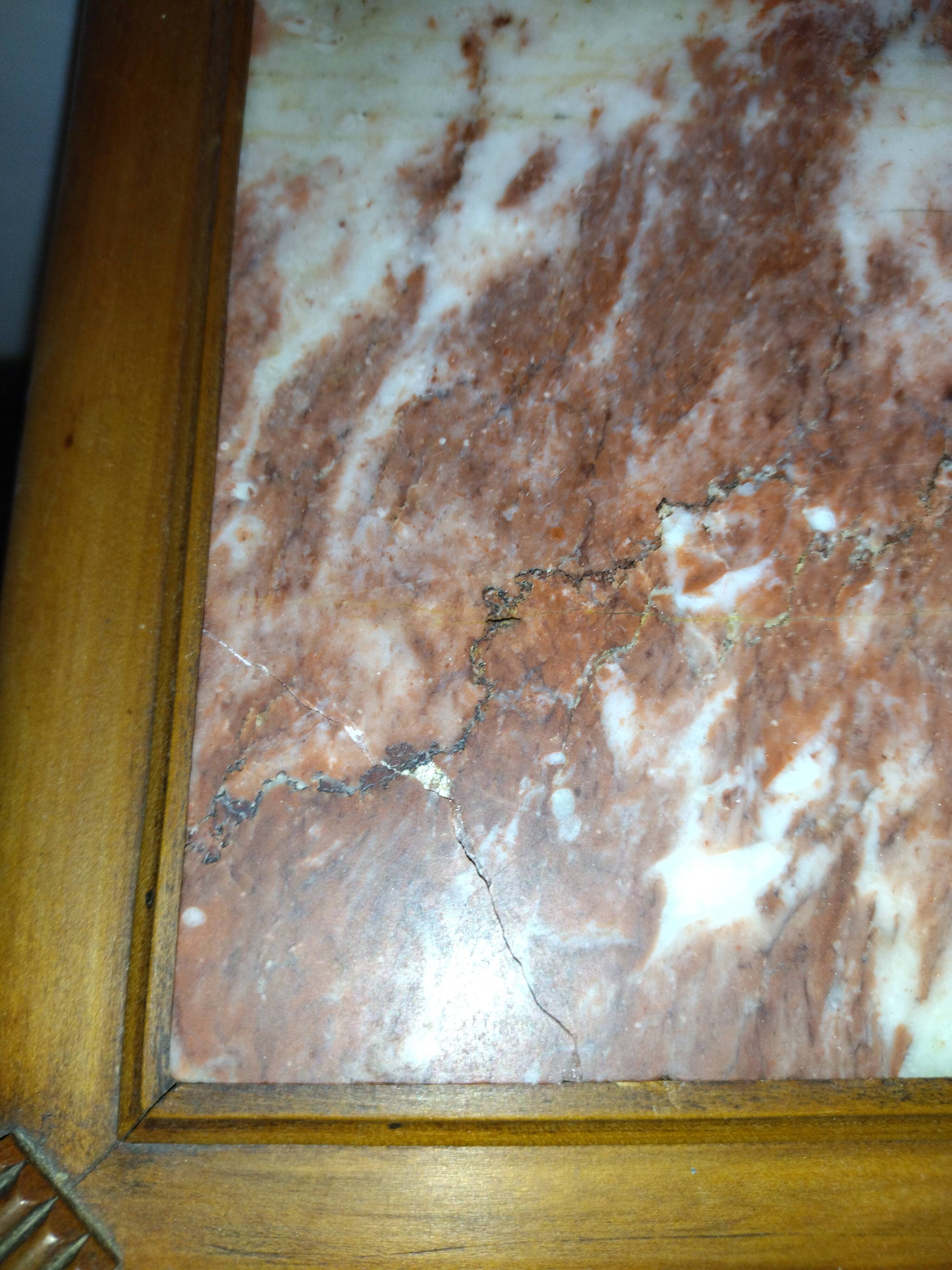 Selette art-deco wood and marble