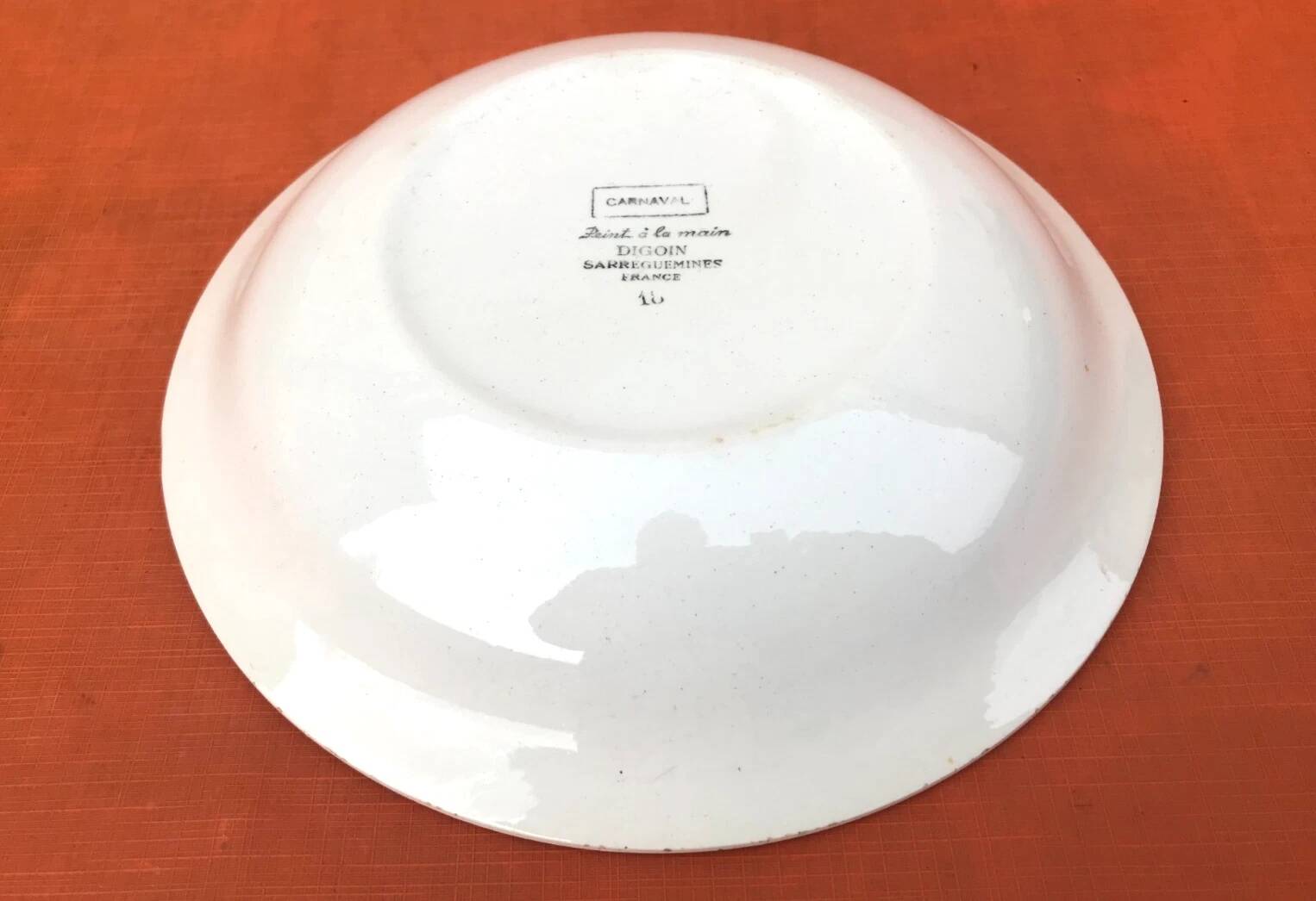 1950s Deep Plate Digoin Sarreguemines France Carnival model