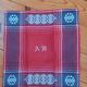 Vintage tablecloth and its 12 monogrammed red cotton towels AM