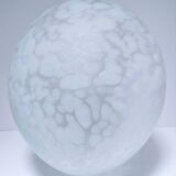 XL egg lamp white speckled glass design 70s H.37 cm
