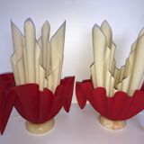 Pair of two-tone handkerchief lamps