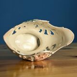 Small porcelain or biscuit planter vase with floral motif and gilding 12.5cm