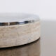Coffee table in travertine and smoked glass, 1970s