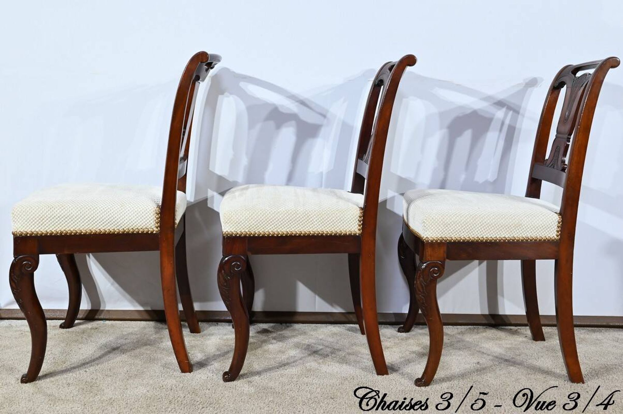 Suite of 5 Cuban Mahogany Chairs, Restoration Period – Early 19th Century