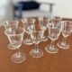 cracked crystal liqueur glass with wheat ear pattern - vintage liqueur glass - crystal tableware - set of 8