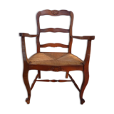 Mulched armchair with louis XV style headbands in solid wood