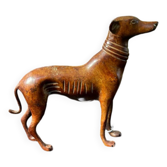 Chien en bronze plaqué