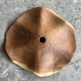 Medium pendant light in corrugated teak leaf (Medium D:50 H:20)