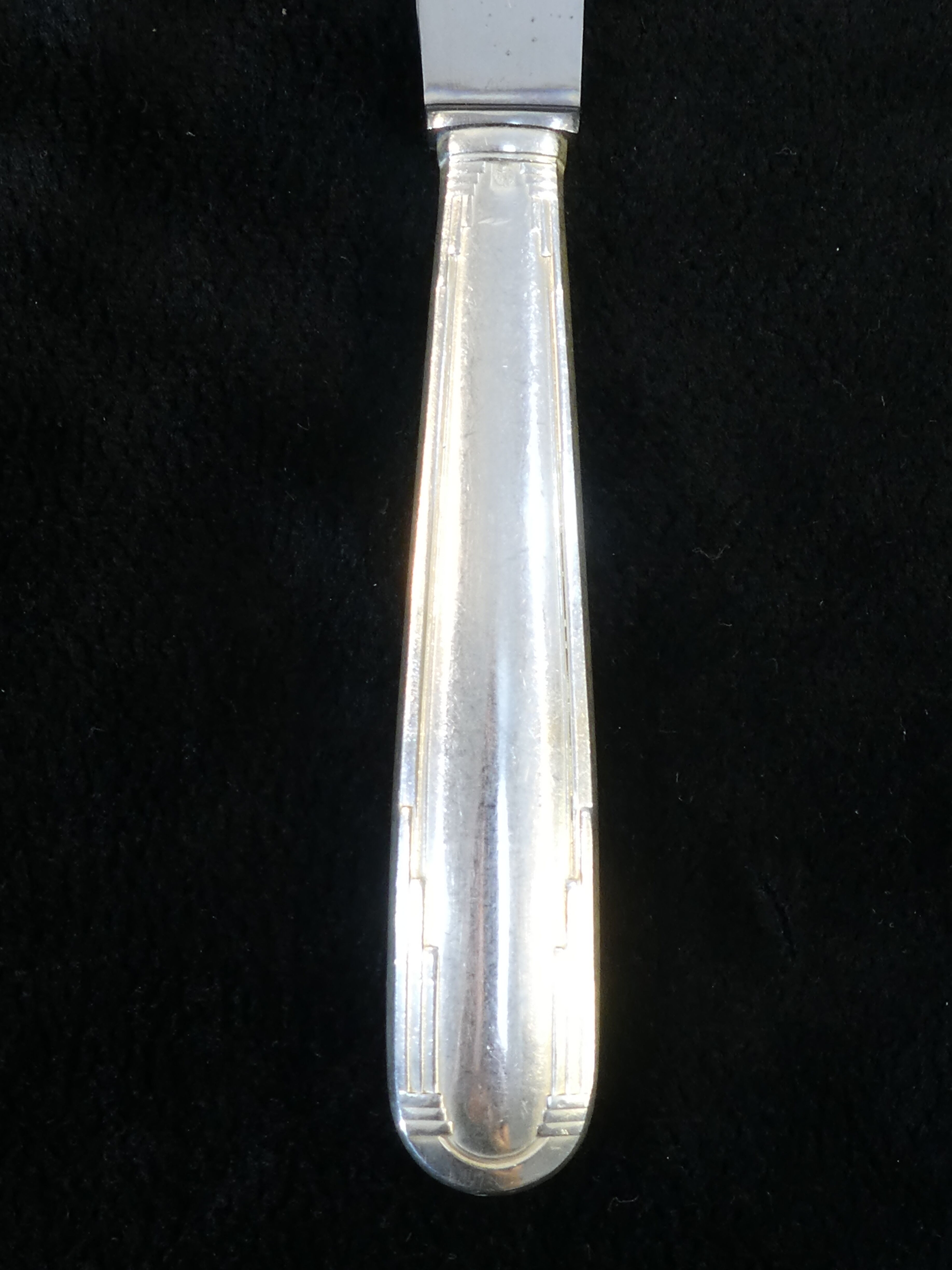 12 dessert knives orbrille in silver metal stainless steel blade