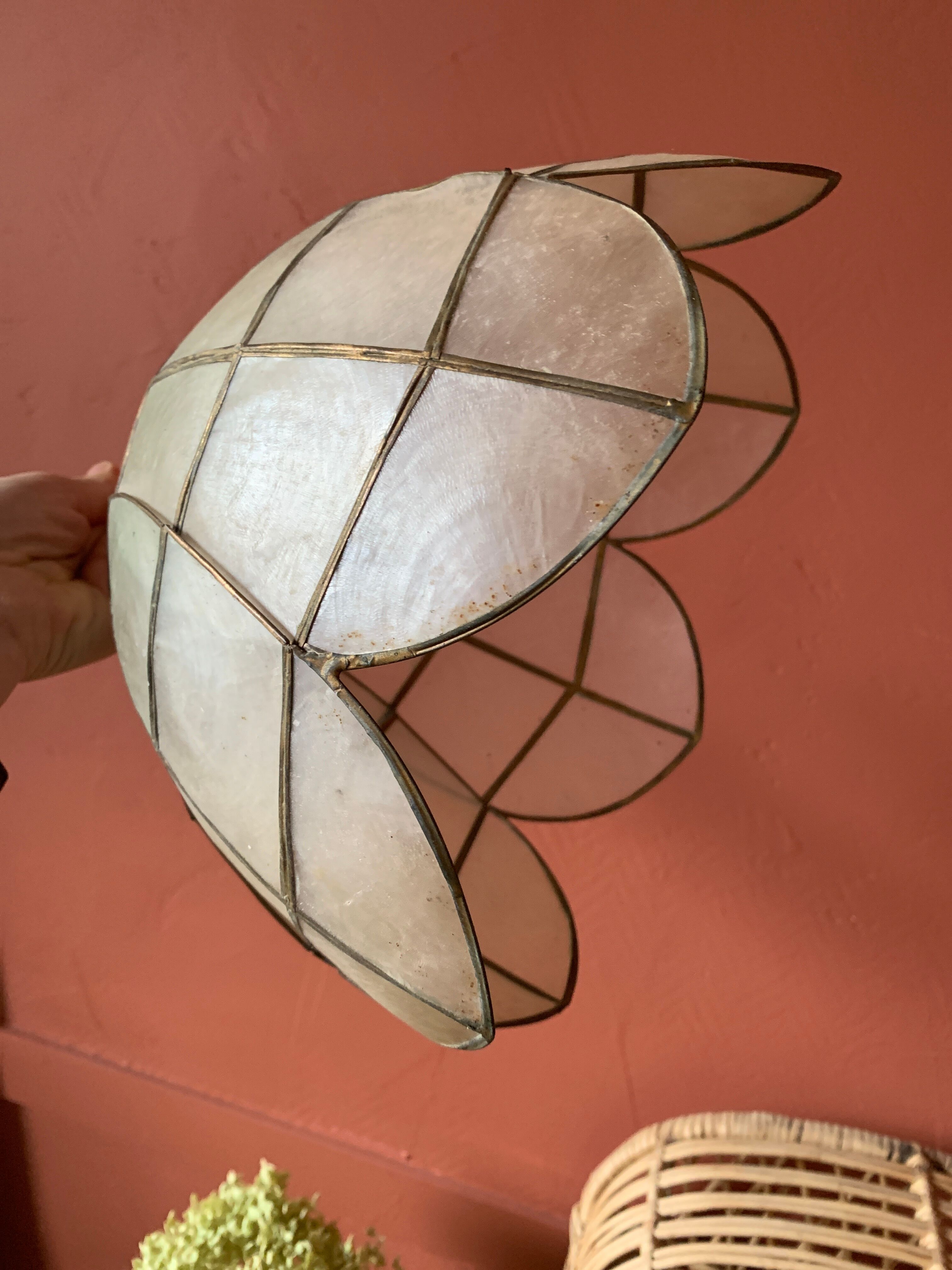 Pearly flower hanging lamp