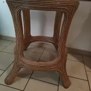Old table in tinted glass