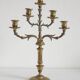 Vintage gilded brass 5-spoke chandelier