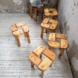 Set of 6 Olof Ottelin stools, Finland 1950.
