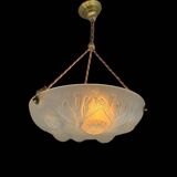 Sabino art deco basin ceiling light signed 1930 France