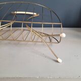Vintage gold metal magazine rack