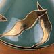 Vintage green & gold glazed ceramic vase
