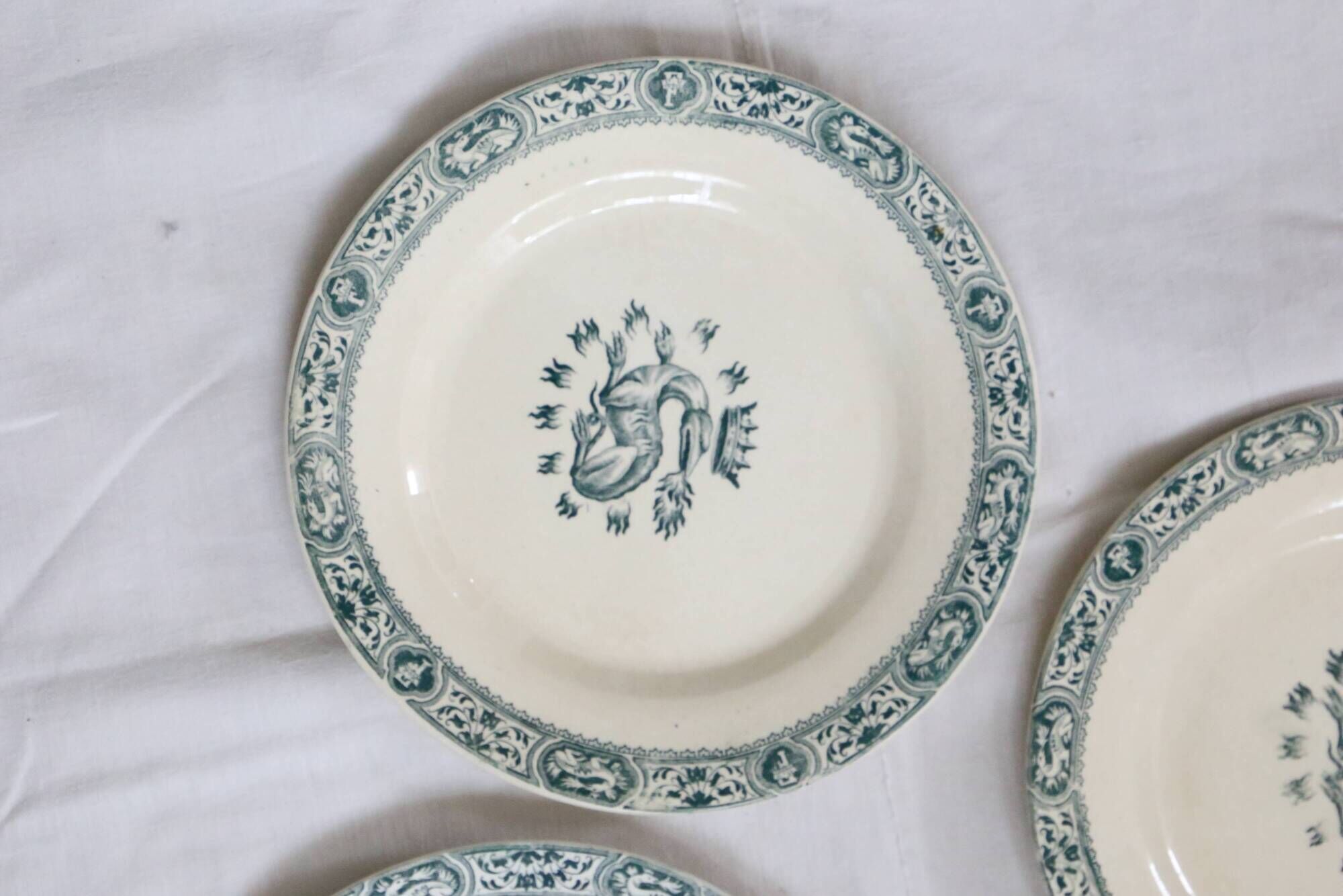 Flat plates 3, Terre de fer, Francis I motif, Salins, France