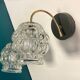 Pair of swan neck wall lights brass globe glass bubble vintage decoration