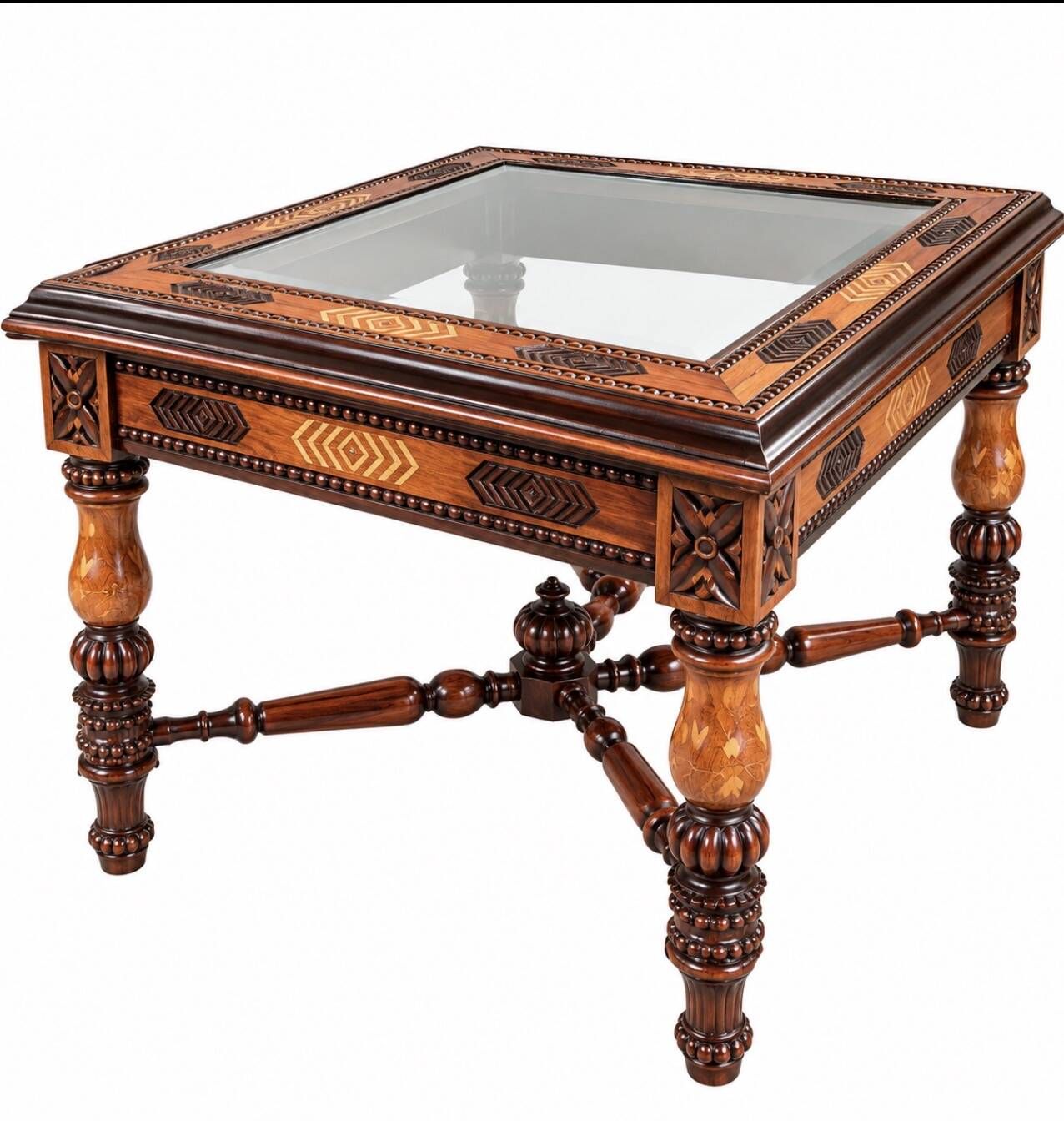 Set of 3 carved wooden coffee tables Chiniot, Pakistan