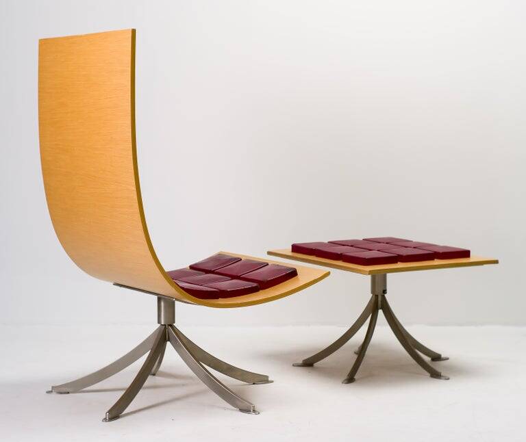 Saporiti Italia "Voyager" lounge chair and ottoman by Gaby Fois Dorell