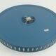 Rare large ceiling light by hillebrand 1960s textured glass blue metal fram