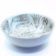 Bowl XXL salad bowl in sky blue earthenware with fish