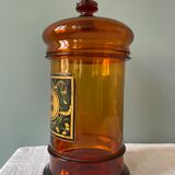 Amber brown glass medicine jar