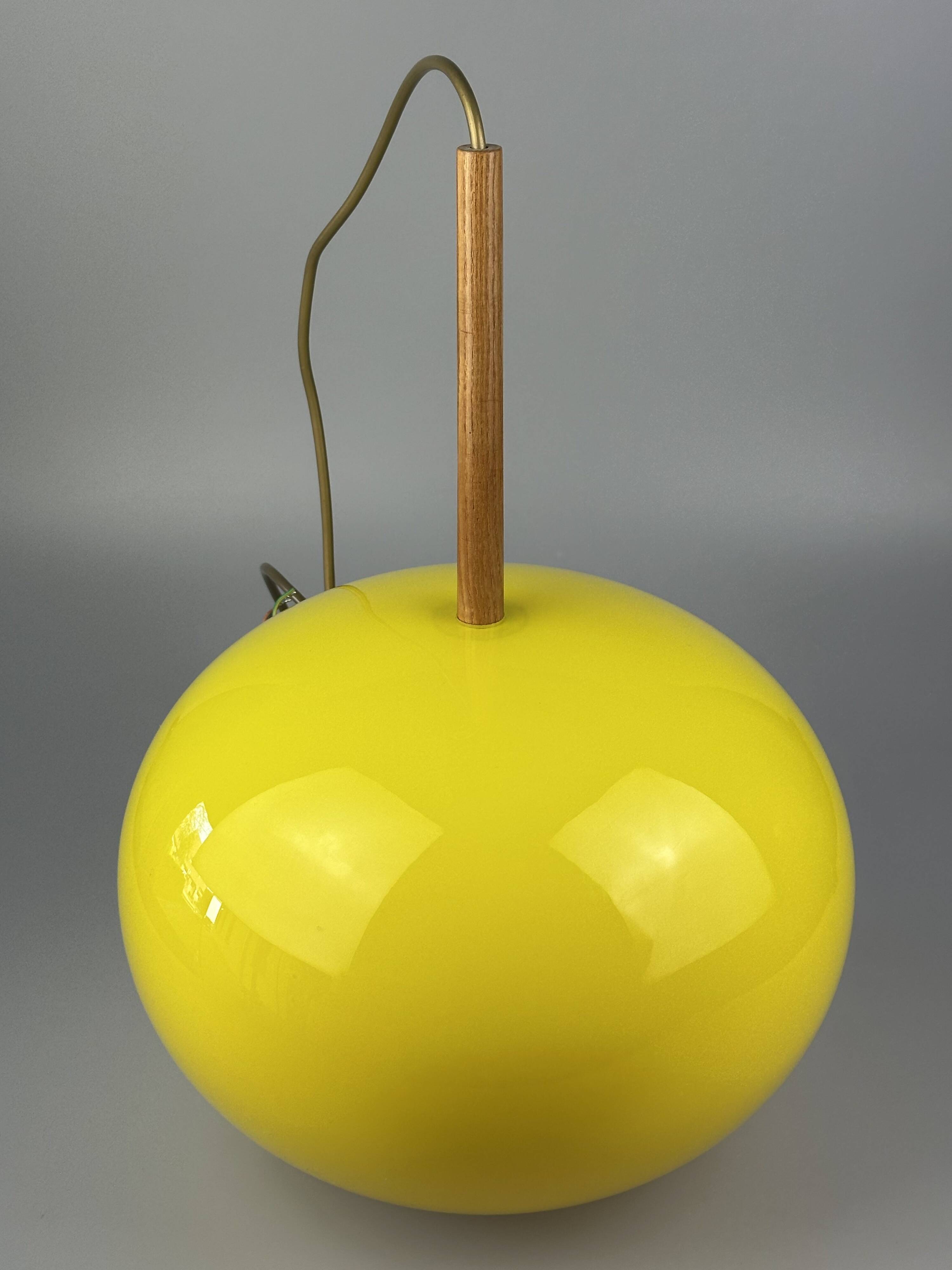 1960s/70s teak ceiling lamp by Uno & Östen Kristiansson for Luxus Sweden