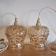 Duo baladeuses ambrées en verre moulé
