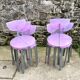 Serie de 8 chaises design en plexiglas parme