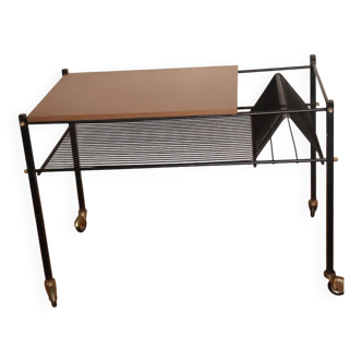 Black metal turntable table