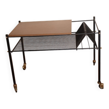 Table à platine vinyles en métal noir