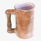 Mug with wooden handle in ceramic by Jean and Robert Cloutier, 1970s.