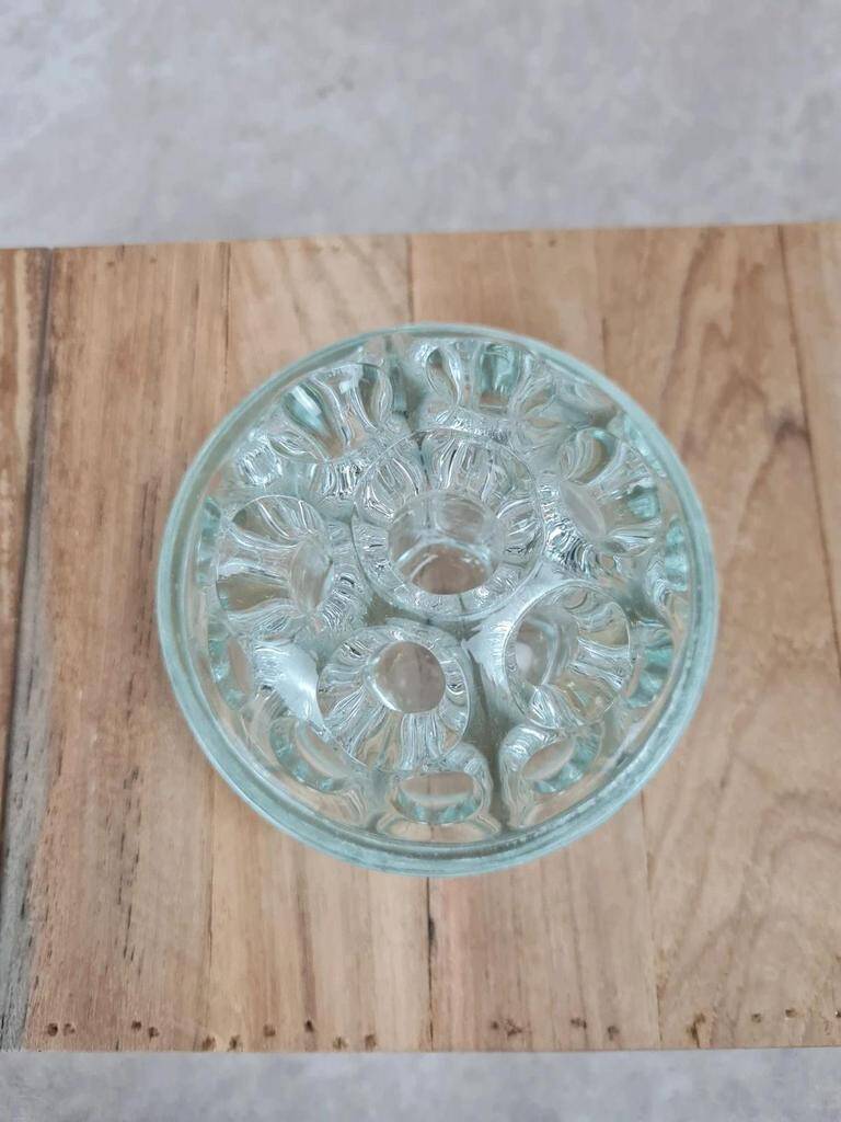 Vintage moulded glass flower holder – France Reims