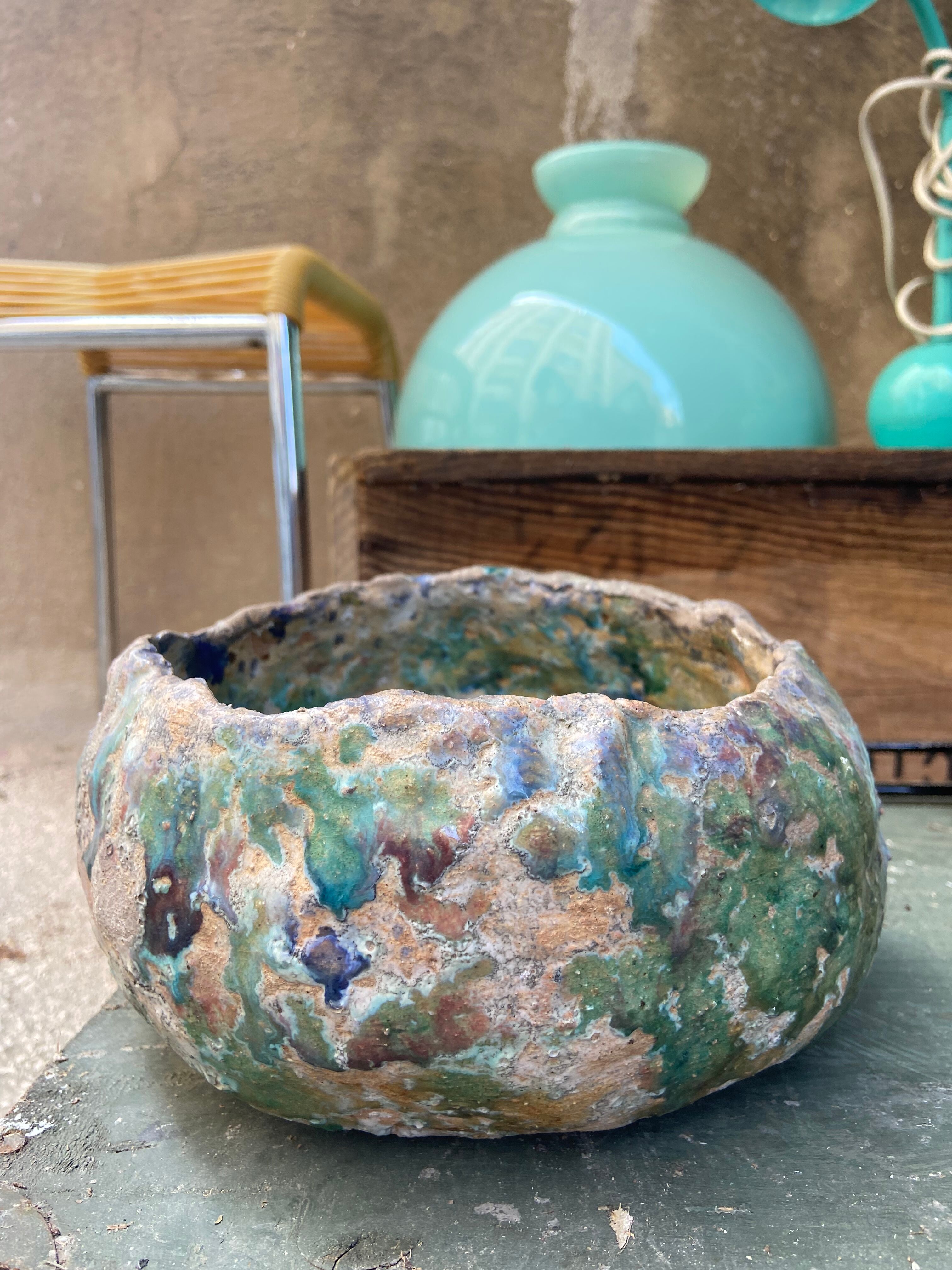 Old glazed pot cover