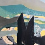 Roger muhl, grasse landscape. original lithograph signed in pencil