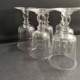 6 verres à vin blanc en cristal taillé