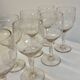 Set of 6 old glass carved Crystal